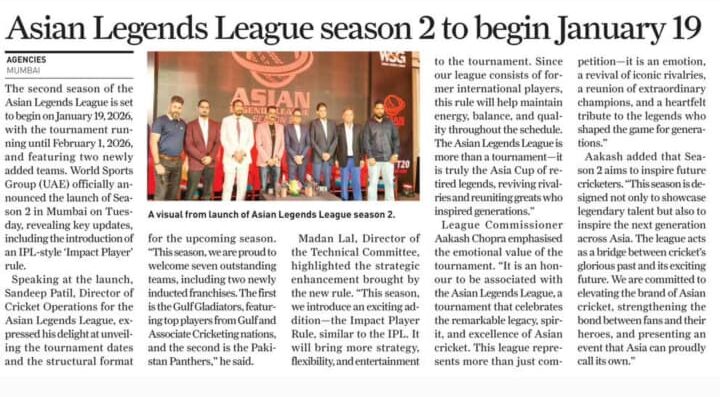 Asian Legends League Season 2 to begin January 19
